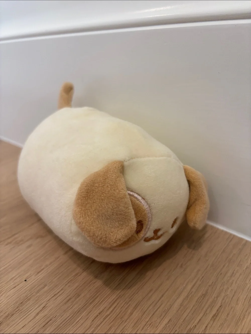 Plush Cream and Tan Small Pet Toy - Soft Squeeze Puppy